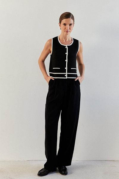 YOUR NAME Black Steel Knitted Women's Vest