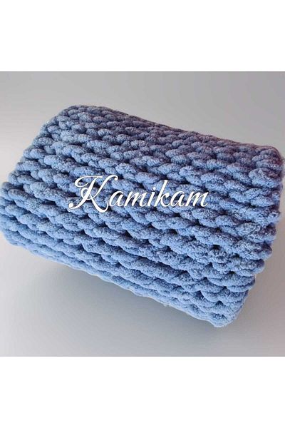 KAMİKAM Pătură pentru bebeluși din pluș, catifea, moale, tricotată manual