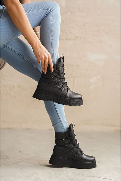 GOFFSHOES Cizme cu șireturi Medelin Material Parașuta de damă - Negru