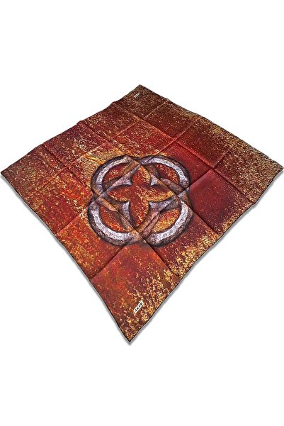 Aker Червен шал от коприна с разнообразен десен 31923