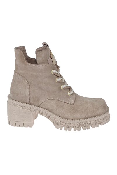 pullman Maximino Hakiki Deri Rugan Kadın Bot MX-2322 BEJ SÜET