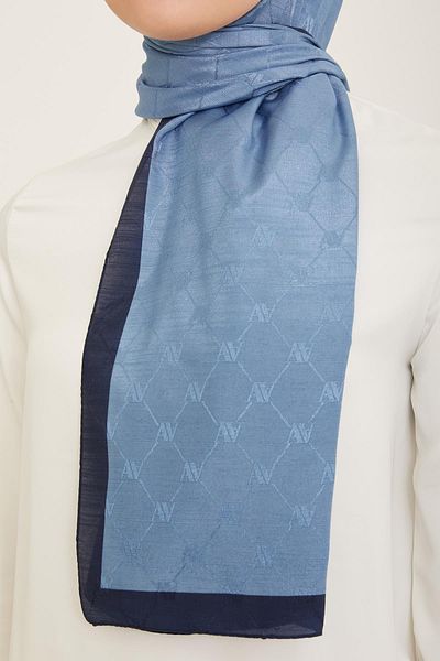Armine Trend Monogram Shawl 2-150 - Μπλε