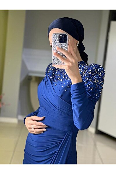 Genel Markalar KENZEL OMUZLARI VE GÖĞÜSÜ TAŞLI ABİYE ELBİSE