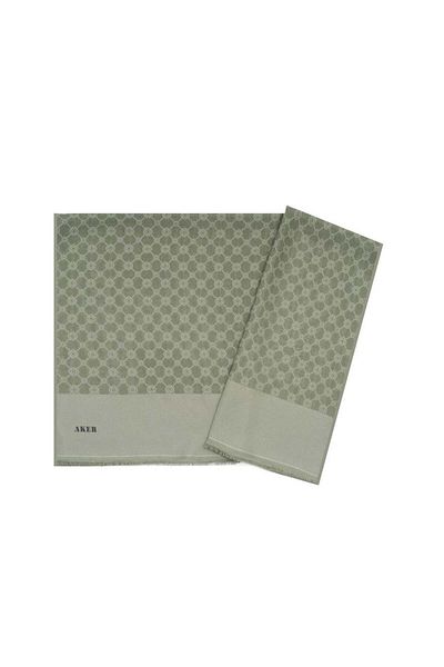 Aker Elegance Monogram Χακί Πράσινο Σάλι 1090100-952