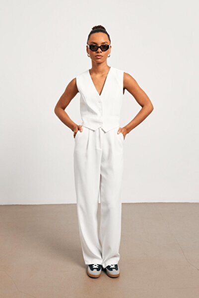 YOUR NAME Lined Women's White Vest