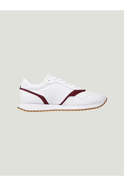 Tommy Hilfiger Men's Red Sneakers - Lace-Up, Non-Slip Sole, Casual Brand Logo Fm0Fm04887-Ybs