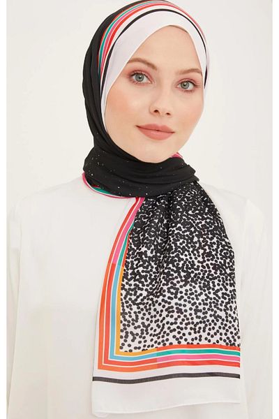 Armine Life 5368-01 Black Mixed Pattern Shawl