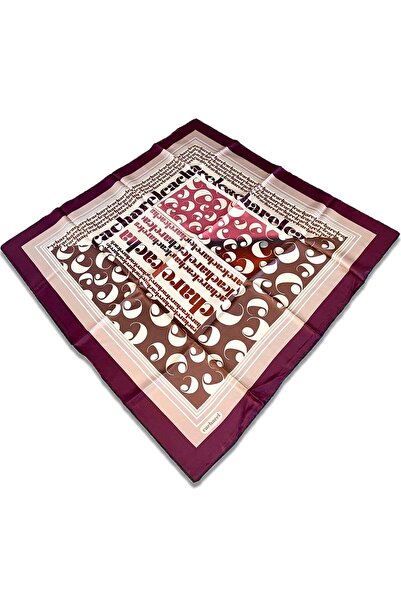 Cacharel Μεταξωτό μαντήλι με μικτό σχέδιο καφέ δαμάσκηνο 8387313 - 913