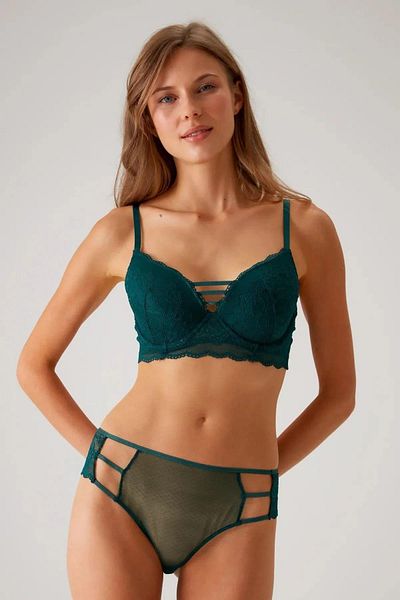 Pierre Cardin 4751 Lyon Set sutien și chiloți cu dantelă dublă Push Up - verde
