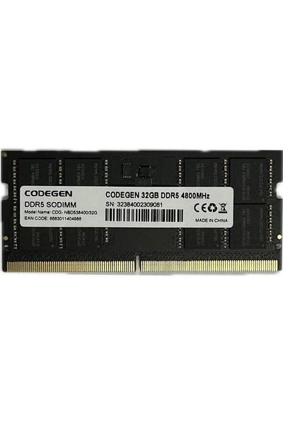 CODEGEN 32GB DDR5 4800MHZ NOTEBOOK RAM VALUE CDG-NBD538400/32G