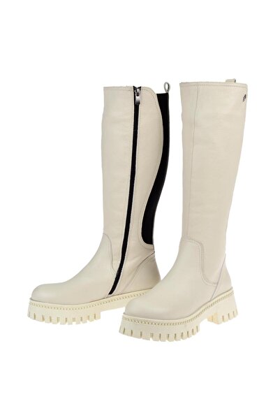 pullman Maximino Hakiki Deri Arkası Lastikli Kadın Çizme MX-ZMB-202 BEJ