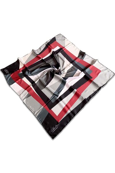 LA BOUTIQUE Eșarfă clasică cu model Karma negru - 1112-16 34442