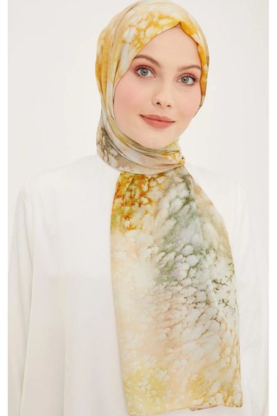 Armine Life Shawl 5369-03 Yellow Mixed Pattern