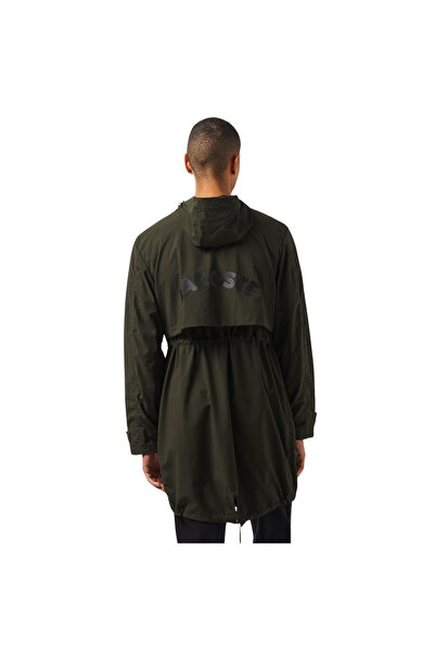 Lacoste Men's Hooded Printed Khaki Men's Coat Bh2509.L7A