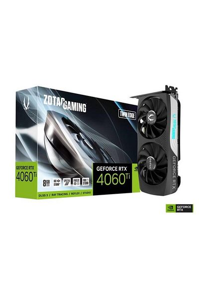 Zotac Rtx4060ti 8 جيجابايت توين إيدج Zt-d40610e-10m Gddr6 128bit HDMI Dp PCIE 16x V4.0