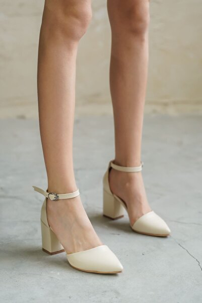 GOFFSHOES Kadın Celar Mat Deri Ten Topuklu Ayakkabı - Ten