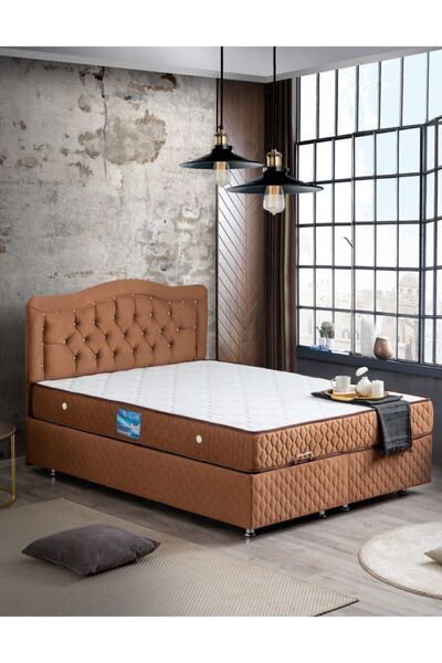 Setay Şah New Baza Başlık Orthosoft Ortopedik Yatak Seti, Açık Kahve