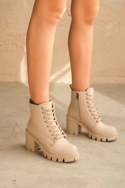 GOFFSHOES Γυναικείες μπότες Marko Lace-Up με κοντό τακούνι - Δερμάτινο δέρμα