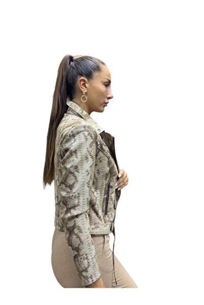 stilmax yılan desenli hakiki deri ceket