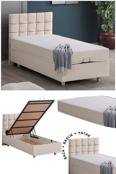 Setay Tavira Tek Kişilik Baza Başlık Letto Yatak Seti