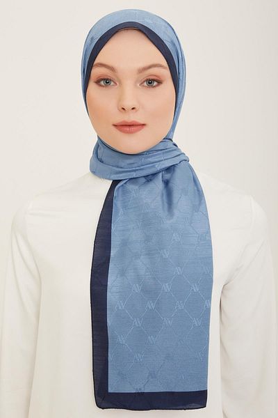 Armine Trend Monogram Shawl 2-150 - Μπλε