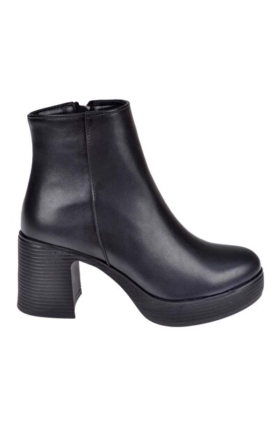 pullman Platformlu Kalın Topuklu Kadın Bot İZ-11974 SİYAH