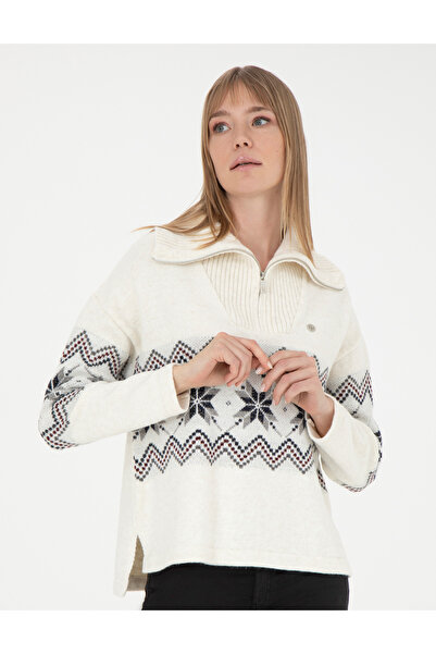 Pierre Cardin Ecru Comfort Fit Zippered Sweater 50280731-Vr019