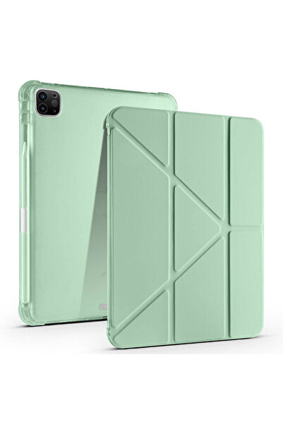 Sneezy Apple iPad Pro 11 inç 3.Nesil M1 2021 Uyumlu Kılıf Üçgen Katlanabilir ...