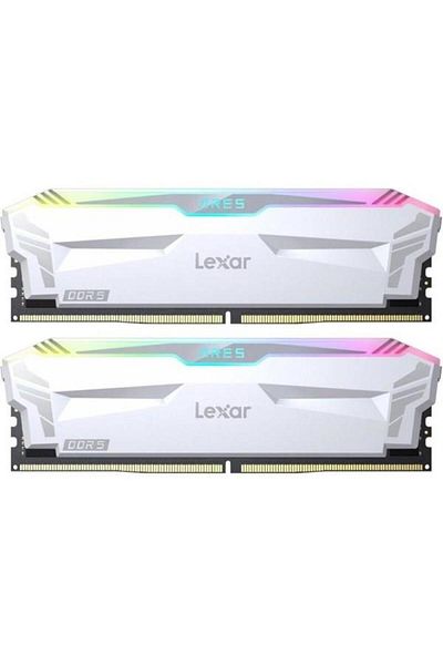 Lexar 32Gb (2X 16Gb) Ddr5 6400Mhz Cl32 Rgb Dual Kit Pc Ram Ares Ld5Eu016G-R6400Gdwa White