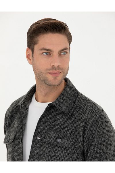 Pierre Cardin Anthracite Regular Fit Knitted Shirt 50280196 -Vr006