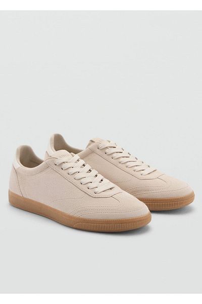MANGO Woman Adidași din piele de pânză