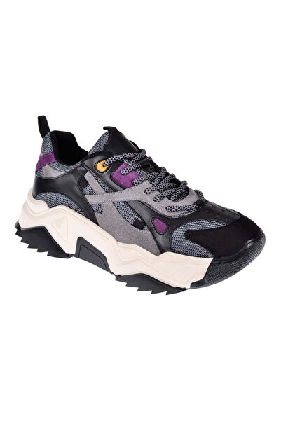 pullman Sms Kadın Spor Ayakkabı Sneaker SMS-65137 SİYAH MOR