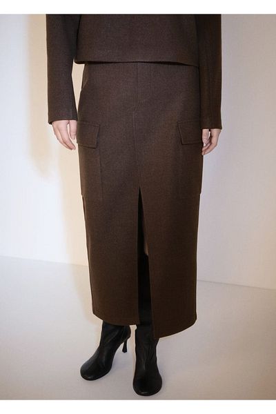 MANGO Woman Slit Cargo Skirt
