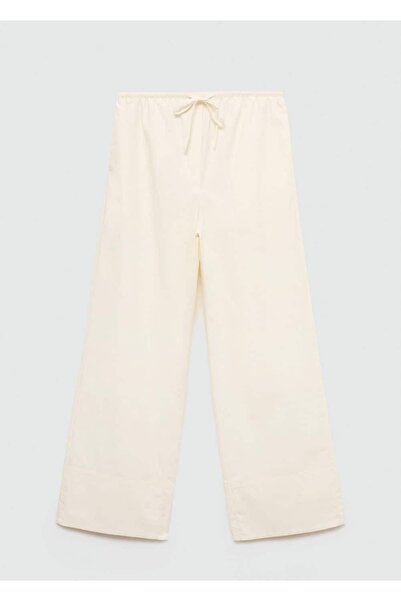MANGO Woman Pamuklu Wideleg pantolon