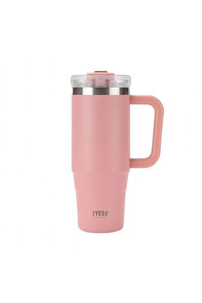 Tyeso Qq Termos Sızdırmaz Pipetli Çift Duvarlı Vakumlu 900ml Pembe