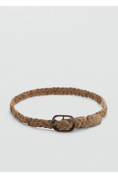 MANGO Kids Lederarmband mit Zopfmuster