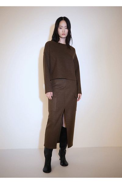 MANGO Woman Slit Cargo Skirt