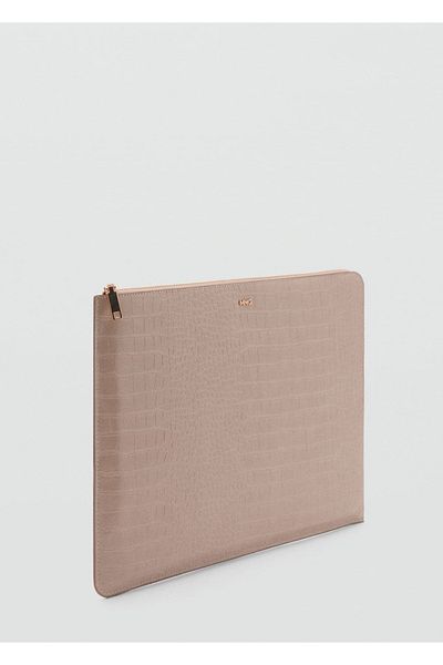 MANGO Woman Crocodile Skin Look Laptop Case
