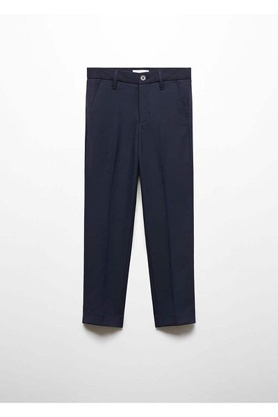 MANGO Kids Pantaloni albastru închis pentru copii
