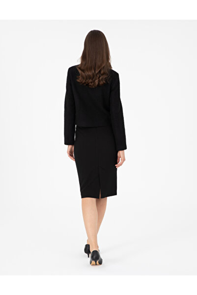 Pierre Cardin Siyah Kalem Fit Dokuma Etek 50297135-VR046