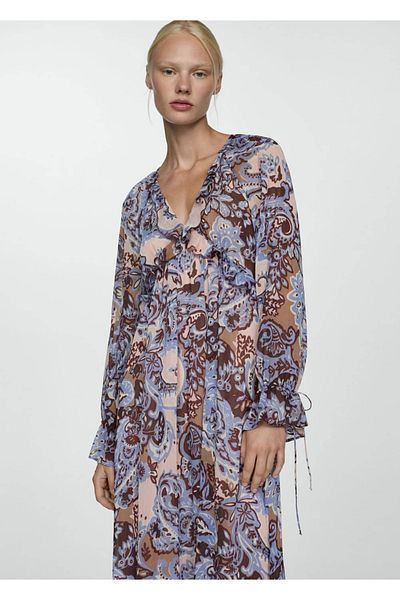MANGO Woman Φόρεμα paisley με βολάν