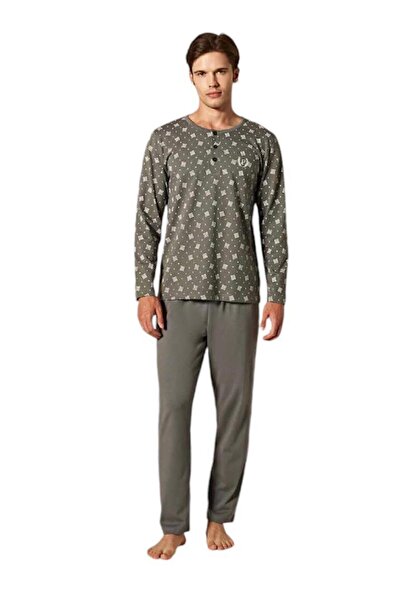 ROYAM Muški sivi set pidžama sa dugim rukavima od Pamuk delova - Pijadore 1757
