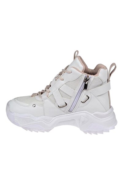 pullman Sms Uzun Konçlu Kadın Spor Ayakkabı Sneaker SMS-6560 BEYAZ