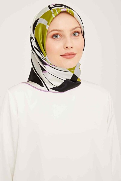 Armine Μαύρο κόκκινο μεταξωτό μαντήλι Tivil με γεωμετρικά σχέδια 9050 - 56