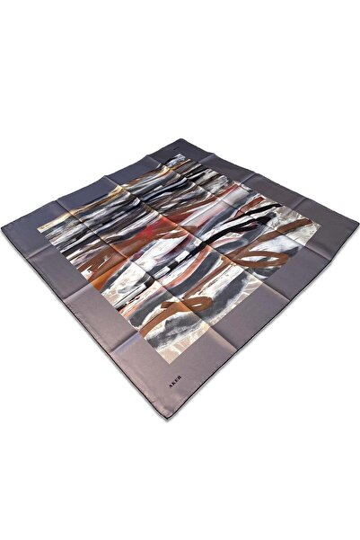 Aker Gray Mixed Pattern Tivil Silk Scarf 8808713-912