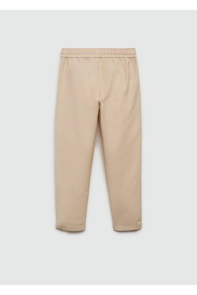 MANGO Kids Elastické kalhotky do pasu ze směsi lnu