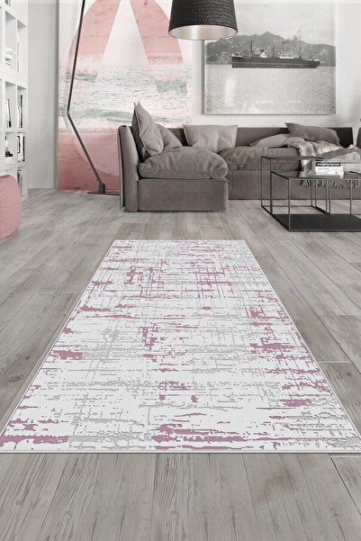 Pelangi Mor Eskitme Desen Yıkanabilir Kaymaz Taban Leke Tutmaz Modern Salon H...