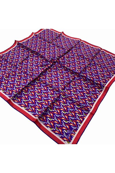 Silk Home Μωβ-ροζ με γεωμετρικό σχέδιο μεταξωτό μαντήλι Tivil 11413-217