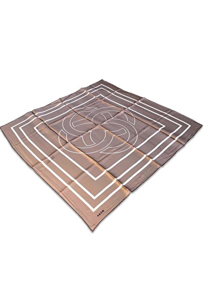 Aker Eșarfă din mătase Sura cu model de dungi maro deschis 8825701-331