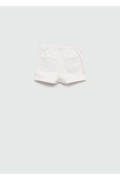 MANGO Baby Beli elastik kot şort